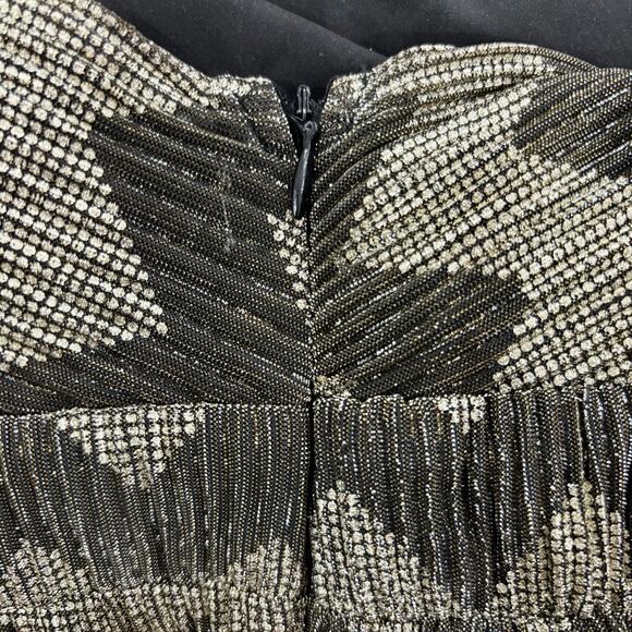 ASTR Size M Phoebe Zigzag Metallic V-Neck Wide Leg Jumpsuit Travel Packable - Picture 7 of 10